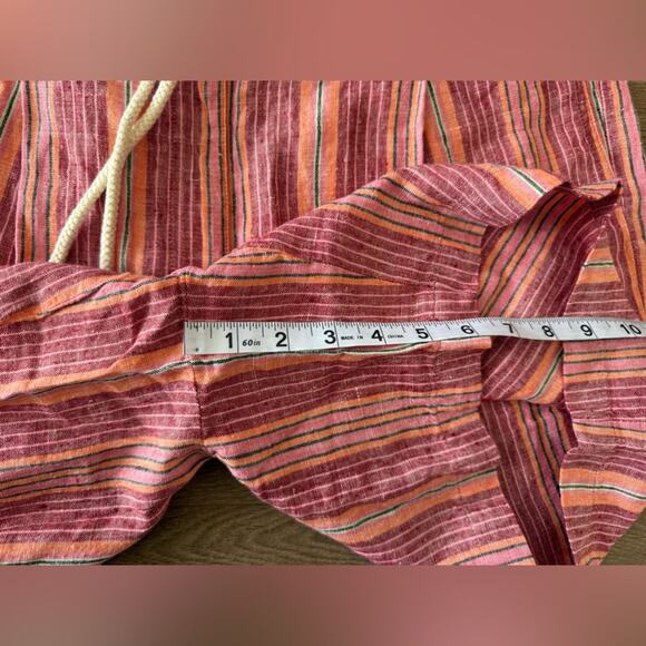 NWT J. Jill Love Linen Red Striped Pleated Shorts with Rope Belt 6” Size 14 - Picture 10 of 10